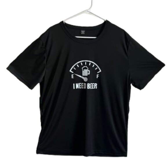 🍺🔥 Manfinity “I Need Beer” Graphic Tee – Black – Size XXL 🔥🍺 - Picture 1 of 7
